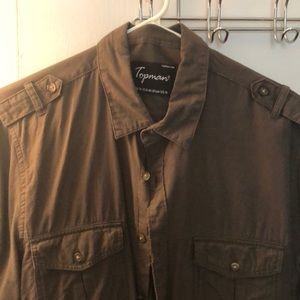 Topman OLIVE button down
